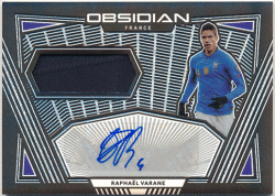 Raphael Varane Soccer 2019-20 Panini Obsidian Prizm Signature Jersey Auto 86/99
