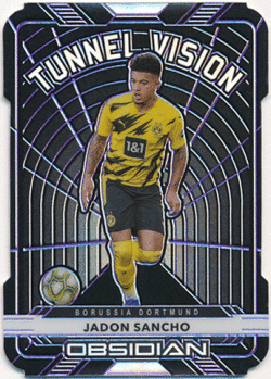 Jadon Sancho Soccer 2020-21 Panini Obsidian unnel Vision Purple Prizm 17/60