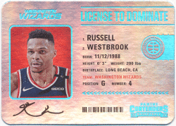 Russell Westbrook NBA 2020-21 Panini Contenders License to Dominate