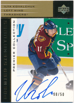 Ilya Kovalchuk NHL 2002-03 Upper Deck Premier Collection Gold Signature Auto 08/50