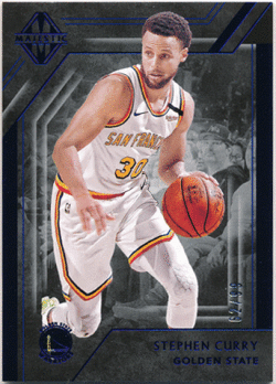 Stephen Curry NBA 2019-20 Panini Chronicles Majestic Blue Parallel 62/99