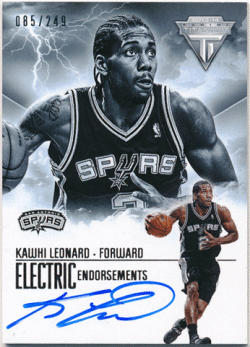 Kawhi Leonard NBA 2013-14 Panini Titanium Electric Endorsements Signature Auto 085/249