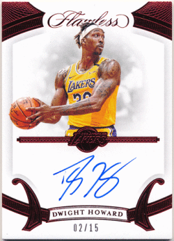 Dwight Howard NBA 2019-20 Panini Flawless Signature Ruby Auto 02/15