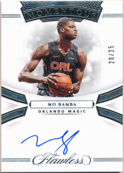 Mo Bamba NBA 2019-20 Panini Flawless Momentous Signature Auto 20/25