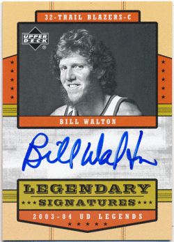 故 Bill Walton NBA 2003-04 Upper Deck UD Legends Legendary Signature Auto