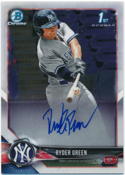Ryder Green MLB 2018 Bowman Chrome Draft 1st Bowman Signature Auto