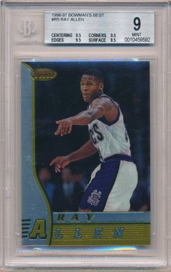 Ray Allen NBA 1996-97 Bowman's Best RC #R5 Rookie Card BGS 9