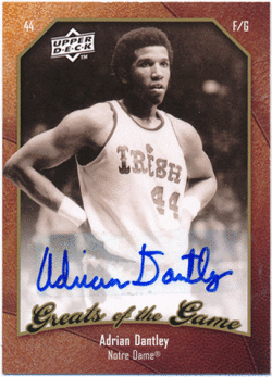 Adrian Dantley NBA 2010 Upper Deck Greats of the Game Signature Auto