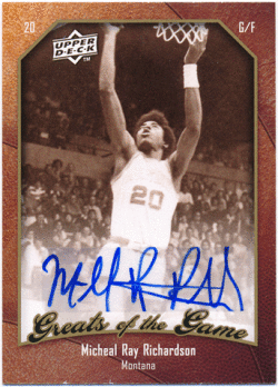Michael Ray Richardson NBA 2010 Upper Deck Greats of the Game Signature Auto
