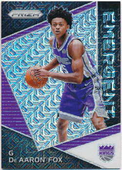 De'Aaron Fox NBA 2017-18 Panini Prizm RC Rookie Emergent Mojo Prizm 25/25