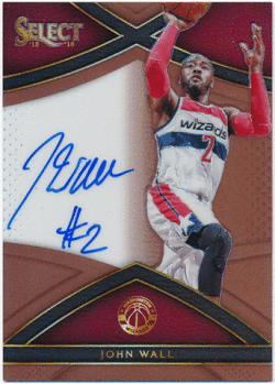 John Wall NBA 2015-16 Panini Select Copper Prizm Signature Auto 10/49