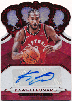 Kawhi Leonard NBA 2018-19 Panini Crown Royale Red Signature Auto 32/40
