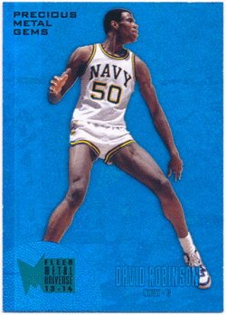 David Robinson NBA 2013-14 Fleer Retro Metal Universe Precious Metal Gems Blue 31/50