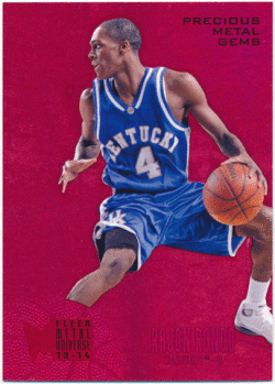 Rajon Rondo NBA 2013-14 Fleer Retro Metal Universe Precious Metal Gems Red 065/150