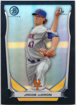 Jacob deGrom MLB 2014 Bowman Chrome 1st Bowman Black Refractor 07/99