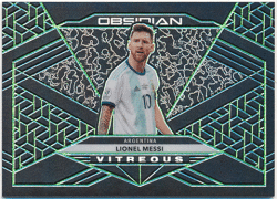 Lionel Messi Soccer 2019-20 Panini Obsidian Vitreous Green Prizm 10/25 Jersey Number