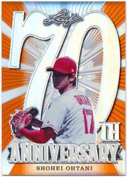 大谷翔平 MLB 2018 Leaf 70th Anniversary RC Rookie Orange Refractor 5/5 Shohei Ohtani