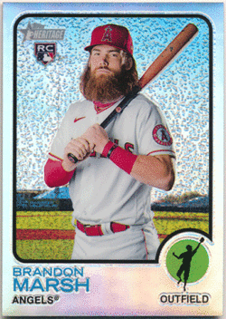 Brandon Marsh MLB 2022 Topps Heritage RC Rookie Chrome Refractor 366/673