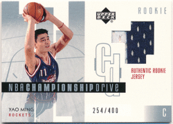 Yao Ming NBA 2002-03 Upper Deck Championship Drive RC Rookie Jersey 254/400