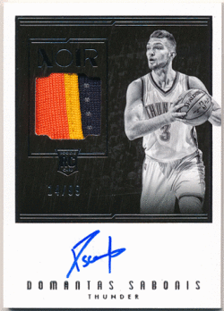Domantas Sabonis NBA 2016-17 Panini Noir RC Rookie Signature Patch Auto 14/99