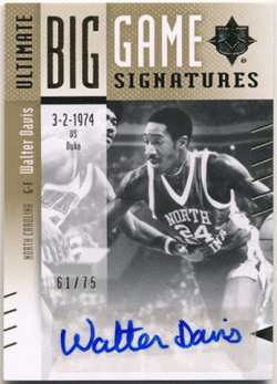 Walter Davis NBA 2010 Upper Deck Ultimate Collection Big Game Signatures Auto 61/75