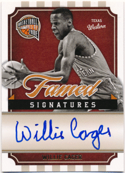 故 Willie Cager NBA 2009-10 Panini Hall of Fame Framed Signature Auto 123/899 2023年没