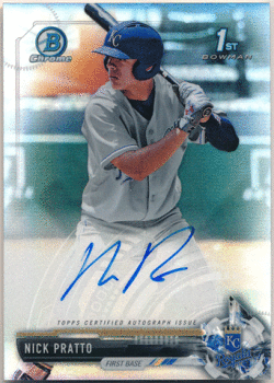 Nick Pratto MLB 2017 Bowman Chrome Draft 1st Bowman Refractor Signature Auto 272/499