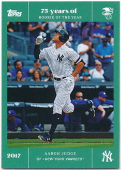 Aaron Judge MLB 2022 Topps 75 Years of Rookie of the Year Emerald Parallel 47/50