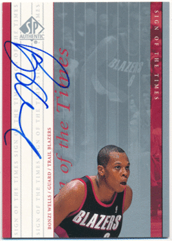 Bonzi Wells NBA 1999-00 Upper Deck UD SP Authentic Sign of the Times Signature Auto