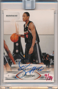 DeMar DeRozan NBA 2015-16 Panini Replay 2009-10 Prestige RC Rookie Buyback Signature Auto 9/39