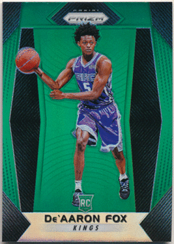 De'Aaron Fox NBA 2017-18 Panini Prizm RC Rookie Green Prizm