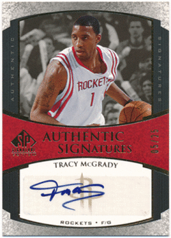 Tracy McGrady NBA 2005-06 Upper Deck SP Signature Edition Gold Auto 05/25