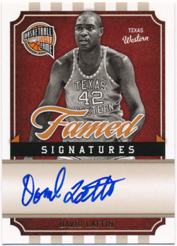 David Lattin NBA 2009-10 Panini Hall of Fame Famed Signature Auto 604/890