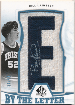 Bill Laimbeer NBA 2013-14 Upper Deck SP Authentic By the Letter Signature Auto 37/50