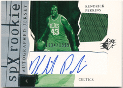 Kendrick Perkins NBA 2003-04 Upper Deck SPx RC Rookie Signature Jersey Auto 1634/1999