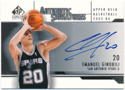 Emanuel Manu Ginobili NBA 2003-04 Upper Deck SP Signature Edition Auto