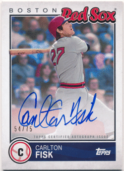 Carlton Fisk MLB 2020 Topps Brooklyn Collection Signature Auto 54/75