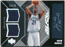 Hakim Warrick NBA 2006-07 Upper Deck Black Signature Jersey Auto 13/25