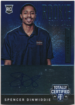 Spencer Dinwiddie NBA 2014-15 Panini Totally Certified RC Rookie Roll Call Signature Auto 076/299