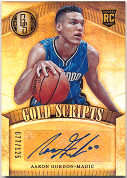 Aaron Gordon NBA 2014-15 Panini Gold Standard RC Rookie Gold Scripts Signature Auto 077/125