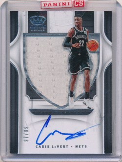 Caris LeVert NBA 2019-20 Panini Crown Royale Silhouettes Jersey Auto 97/99