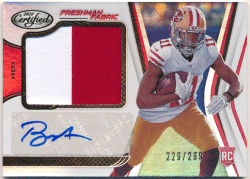 Brandon Aiyuk NFL 2020 Panini Certified RC Rookie Freshman Fabric Patch Auto 229/299