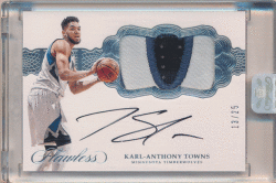 Karl-Anthony Towns NBA 2016-17 Panini Flawless Signature Patch Auto 13/25