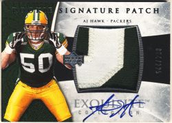 AJ Hawk NFL 2006 UD Exquisite Collection RC Patch Auto 004/225