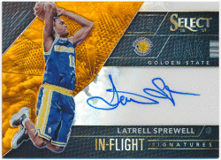 Latrell Sprewell NBA 2016-17 Panini Select In-Flight Orange Prizm Signature Auto 06/60