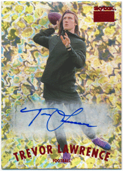 Trevor Lawrence NFL 2021 Metal Universe Champions Skybox Premium RC Rookie 1997-98 Retro Star Rubies Auto