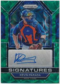 Kevin Parada MLB 2023 Panini Prizm Green Scope Prizm Signature Auto 02/75