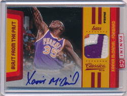 Xavier McDaniel NBA 2009-10 Panini Classics Blast From The Past Signature Prime Patch Auto 17/25