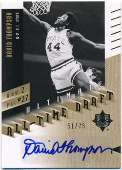 David Thompson NBA 2010 Upper Deck Ultimate Collection All-Time Draft Signature Auto 51/75