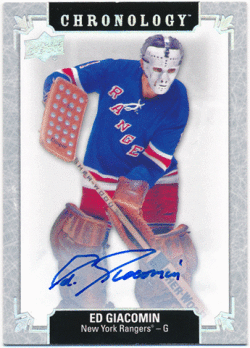Ed Giacomin NHL 2018-19 Upper Deck Chronology Signature Auto